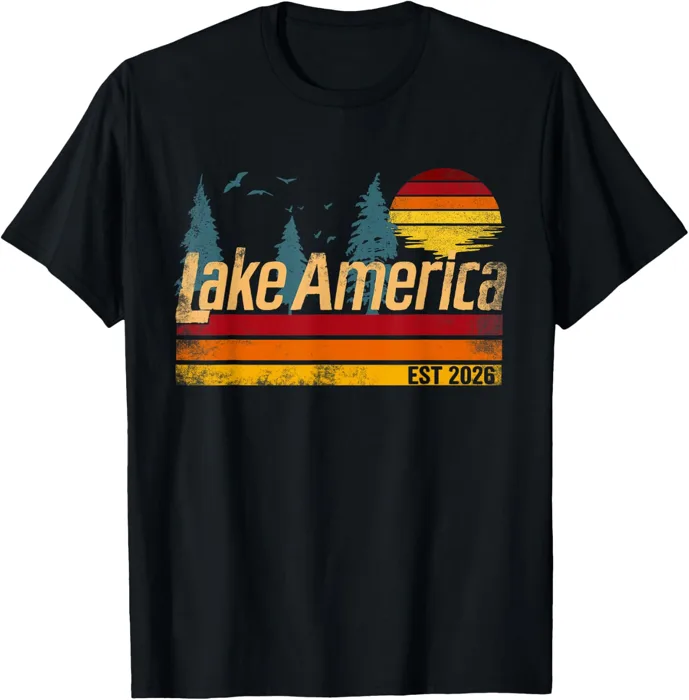 Lake America Retro Sunset T-Shirt